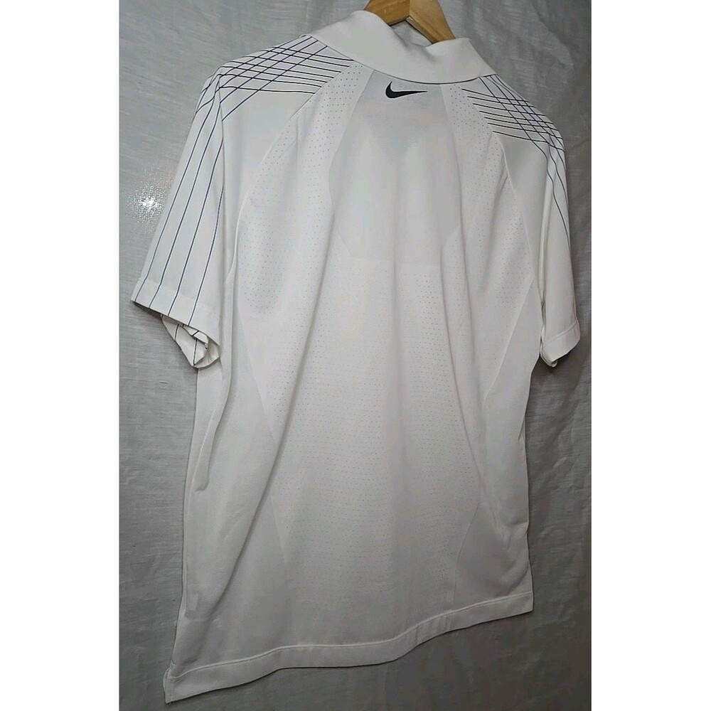 Nike Golf Tour Performance Dri Fit Polo Shirt, Men's Sz Lg, White W/ Stripes - Picture 5 of 9